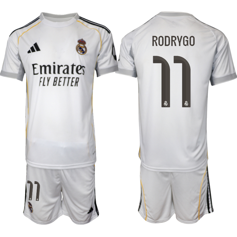 Men 2025-2026 Club Real Madrid home white 11 Soccer Jersey 01